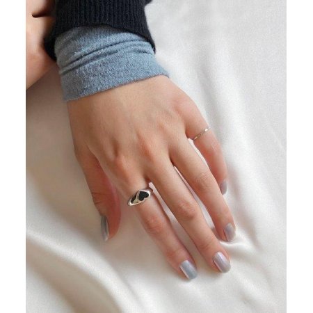 (silver925) black sile ring
