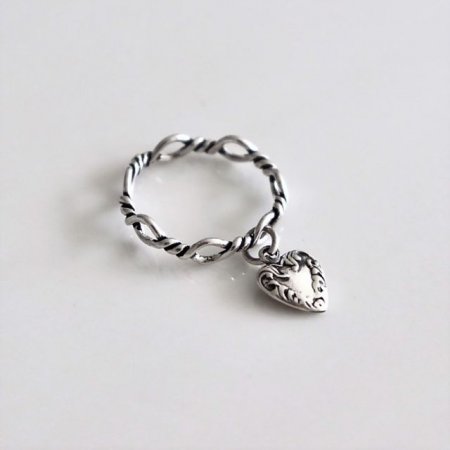 (Silver925) Antique knot heart ring