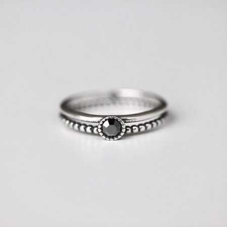 (Silver925) Jet hematite ring