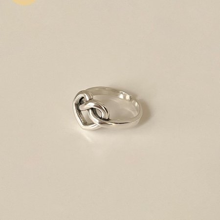 (925 Silver) Twisted heart ring B 47