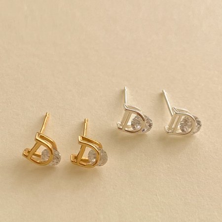 (925 Silver) Under D cubic earrings E 152