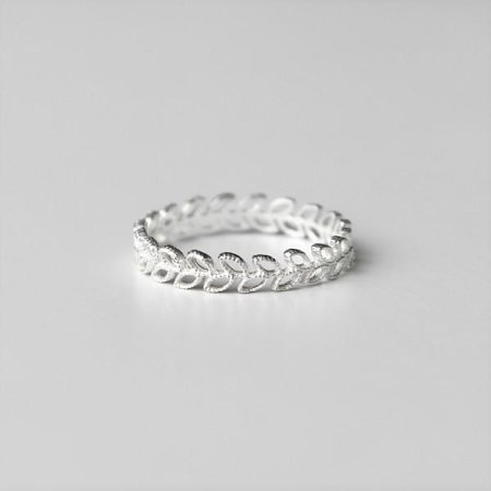 Silver925 Matt leaf ring