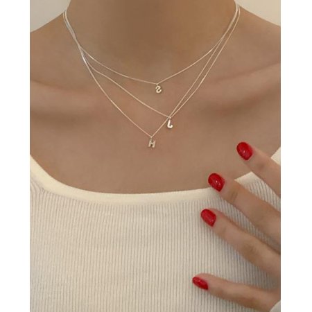 (925 silver) Mini initial necklace A 01
