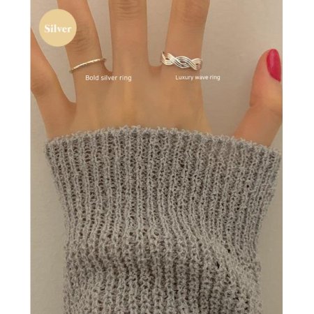 (925 silver) Luxury wave ring B 10