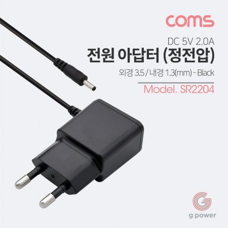 Coms ƴ () DC 5V 2.0A Black 3.5mm 1.1mm