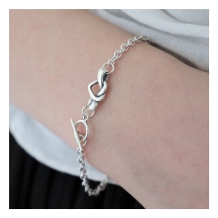 (Silver925) Heart pretzel bracelet