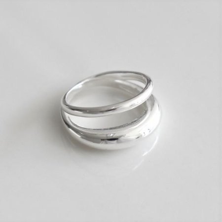 Silver925 Basic layered ring
