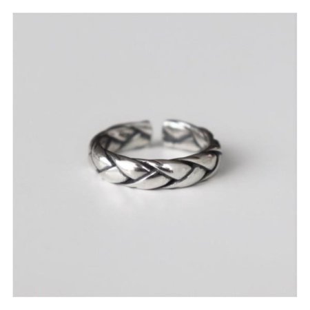 Silver925 Antique bold rope ring