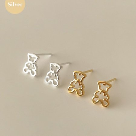 (925 silver) Bear earrings E 56