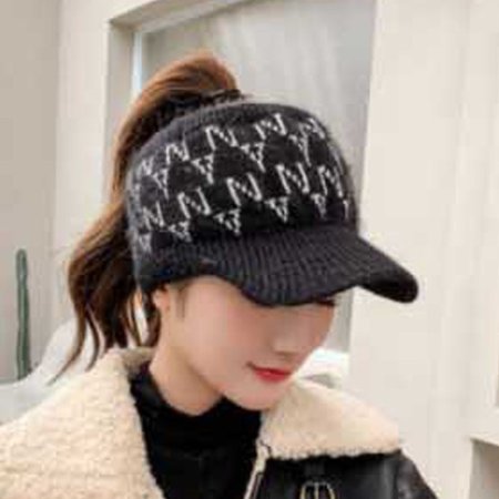 여성 골프 니트 썬캡 스포츠 활동 패턴 니트캡 모자