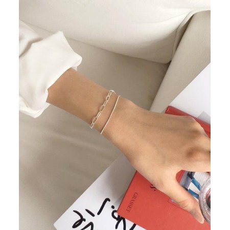 (silver925) long chain bracelet