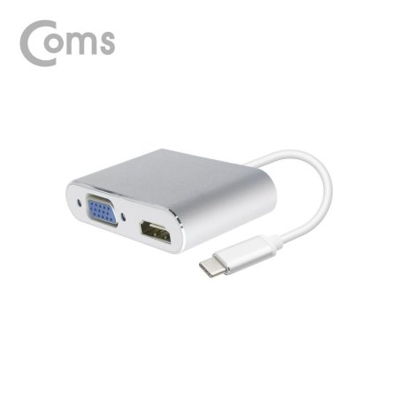 Coms USB 3.1 Type C (HDMI VGA) 15cm Silver