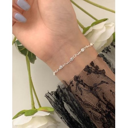 (925 Silver) Flower bracelet C 04