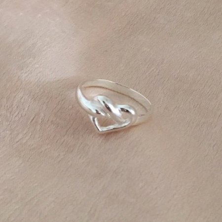 (silver925) heart pretzel ring