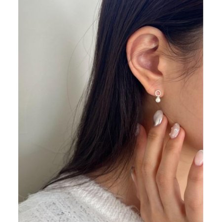 (silver 925) tinkling pearl earring
