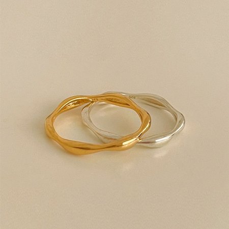(925 Silver) Wave ring B 38