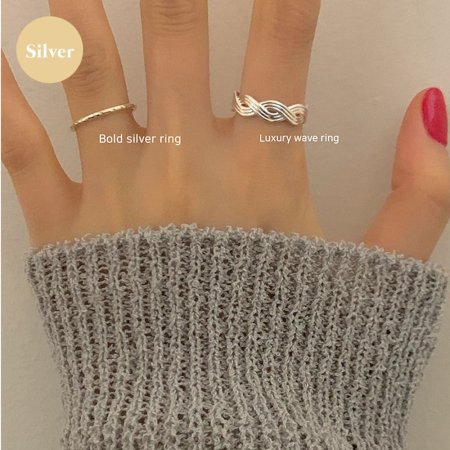 (925 silver) Luxury wave ring B 10