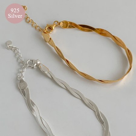 (925 silver) Two-line bracelet C 33