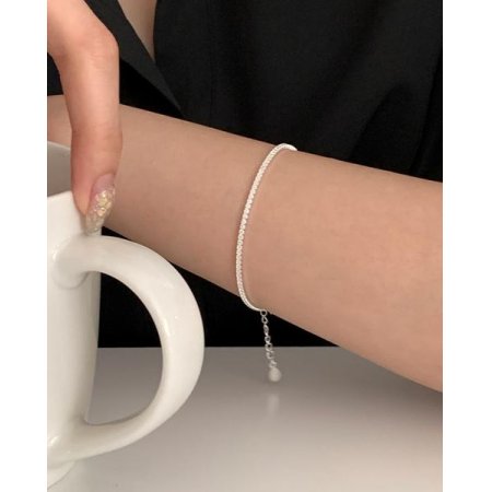 (925 Silver) Slim cubic bracelet C 31