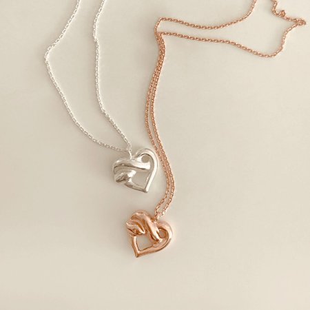 (925 Silver) Pretzel necklace A 36