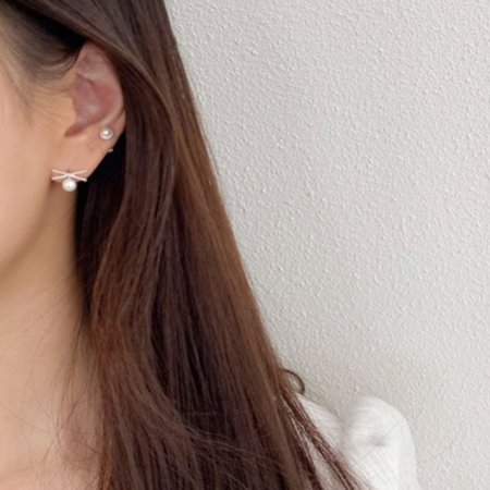 (silver925) ribbon earring