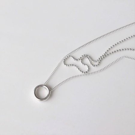 Silver925 Circle two line necklace