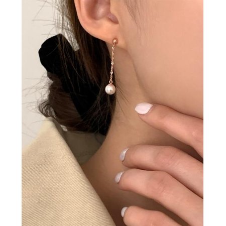 (925 Silver) Drop pearl earrings E 180