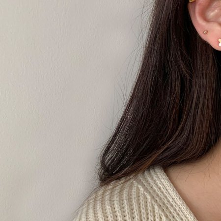 (14k gold) Choi heart earrings E 117