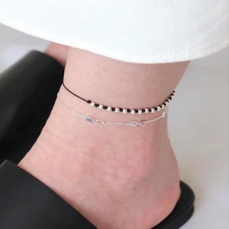 Silver925 Balance knot anklet