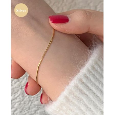 (925 Silver) Single line bracelet C 16