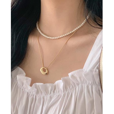 Pearl donut necklace N 145