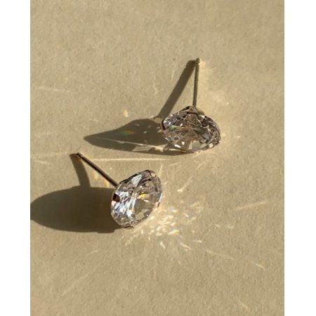 (925 Silver) Big cubic earrings E 109